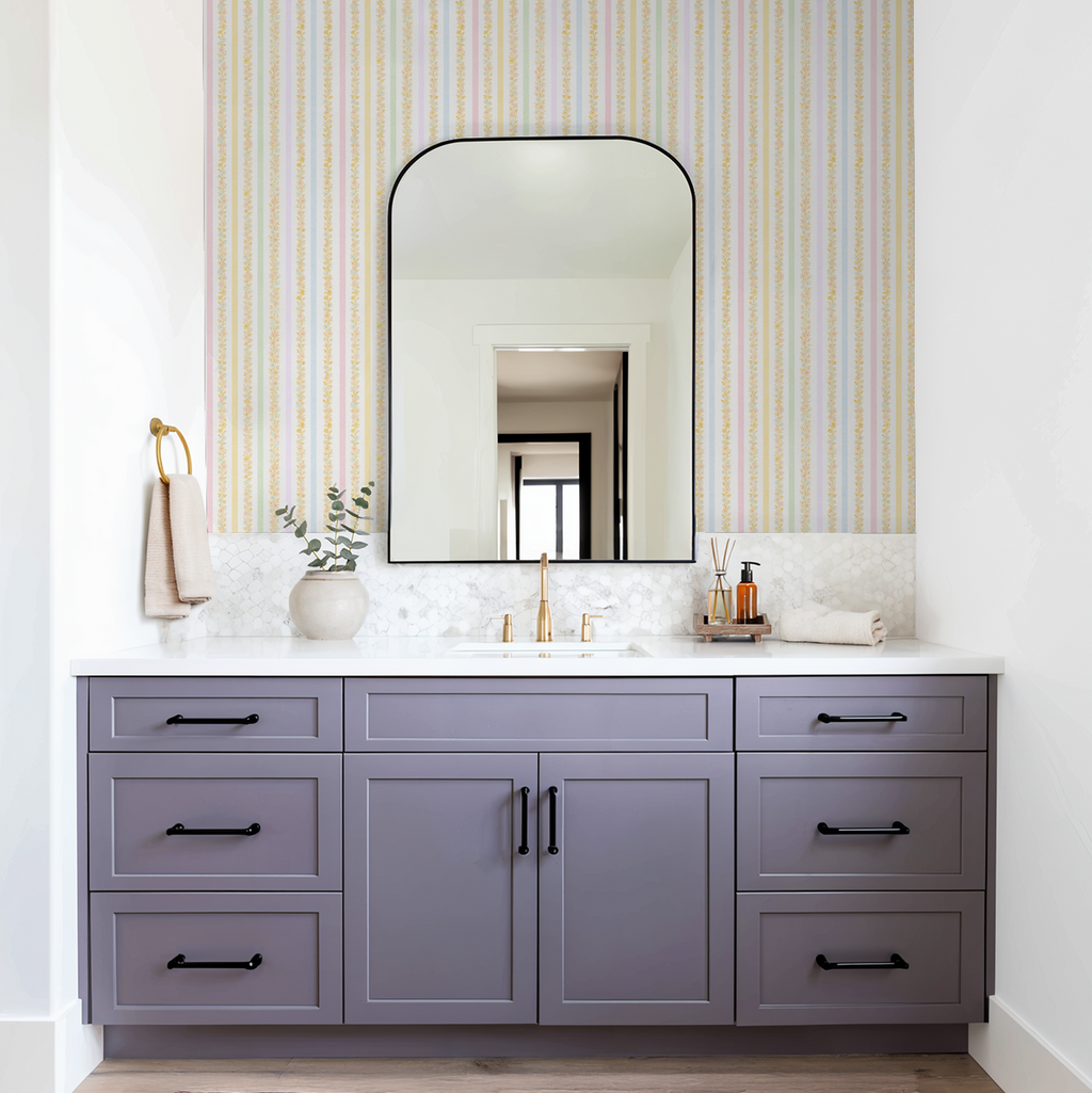 Garden Row Stripe (Large) Wallpaper