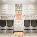 Peachy Clean (White) Wallpaper