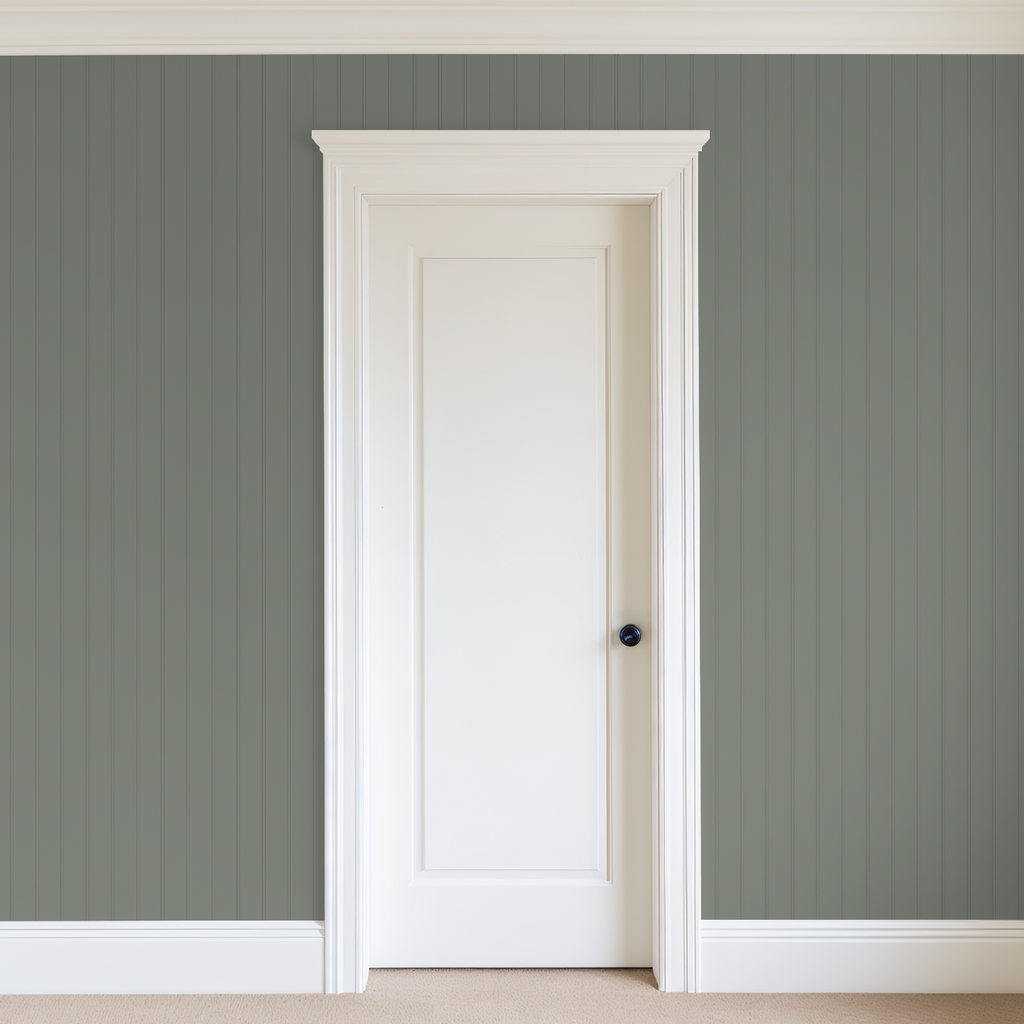 Beadboard (Green) Wallpaper