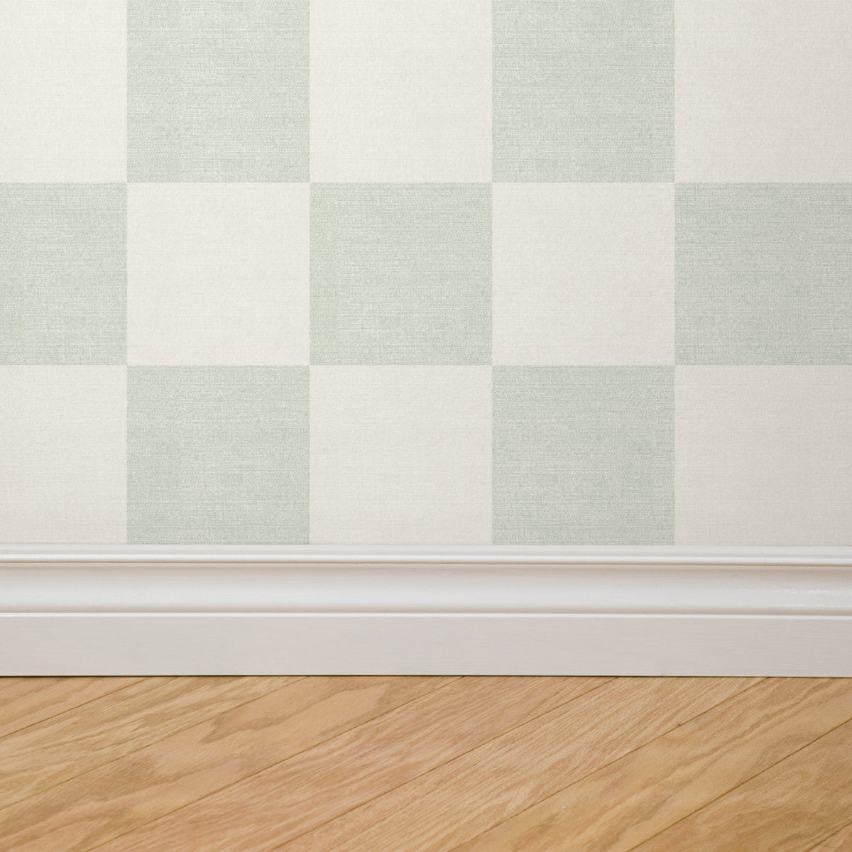 Woven Check (Light Green) Wallpaper