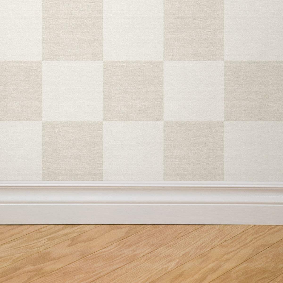 Woven Check (Beige) Wallpaper