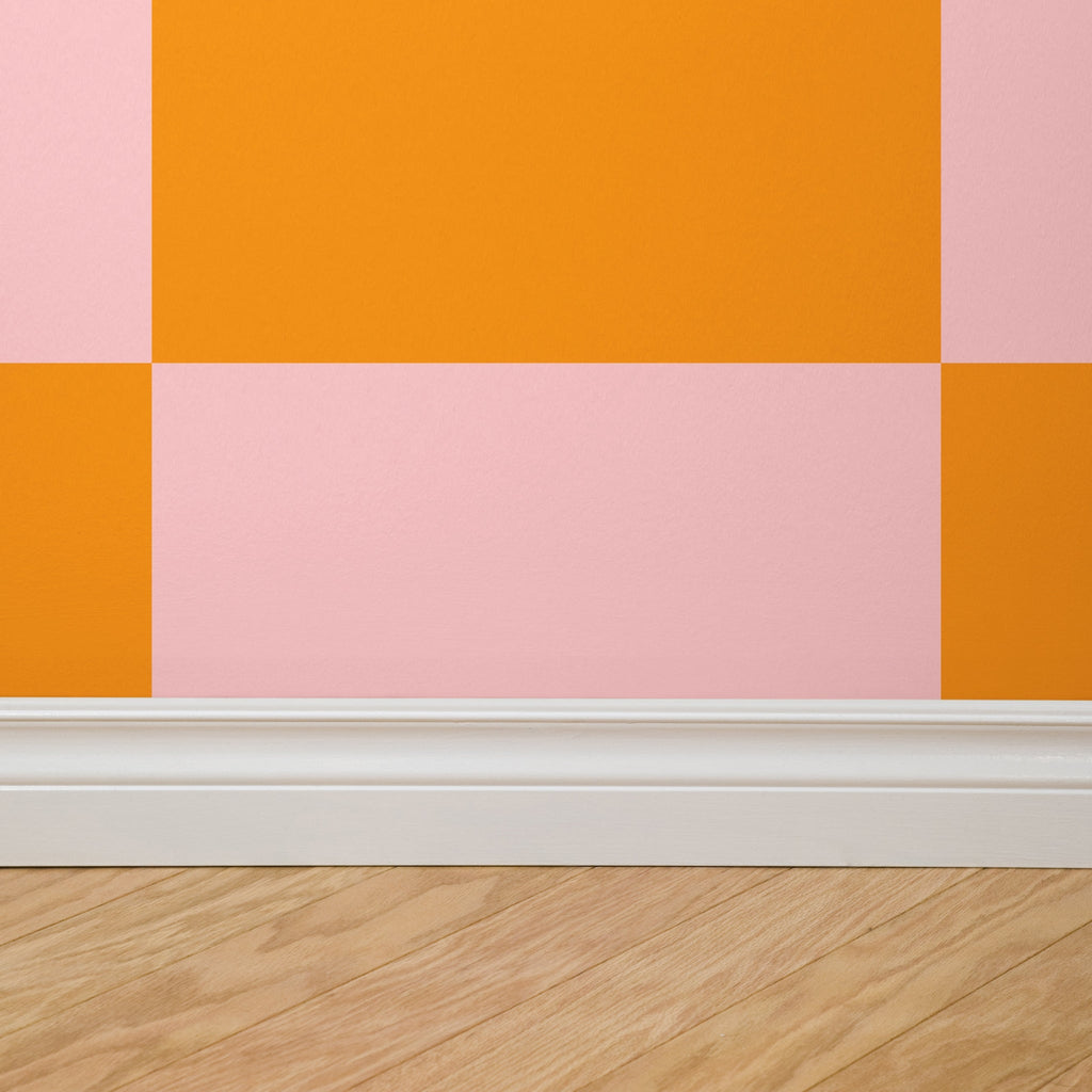 Simply Checker (Pink & Orange) Wallpaper
