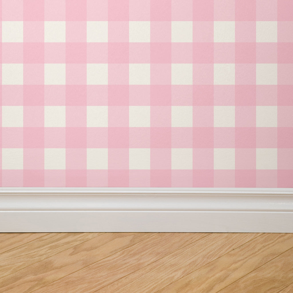 Simply Gingham Small (Pink) Wallpaper
