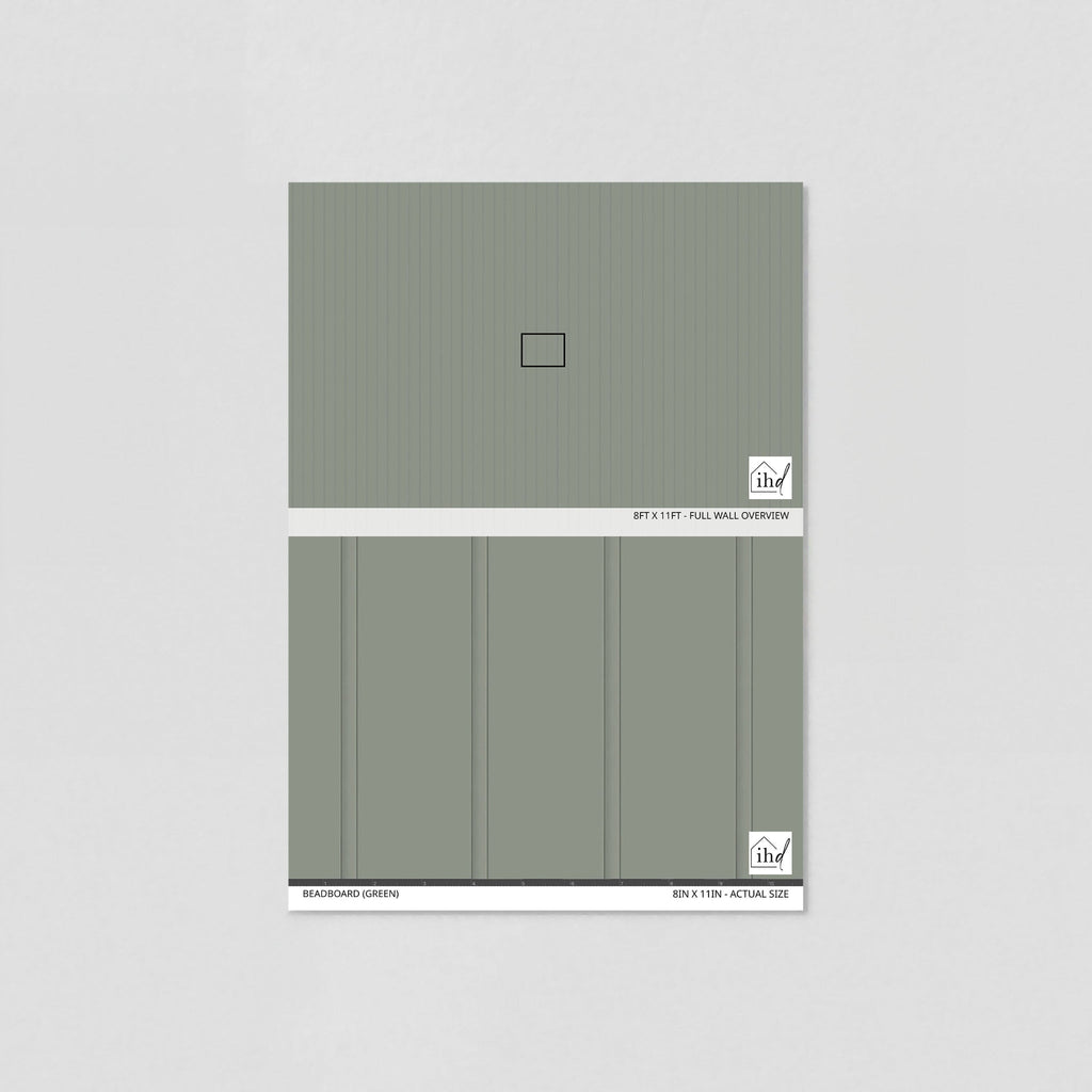 Beadboard (Green) Wallpaper