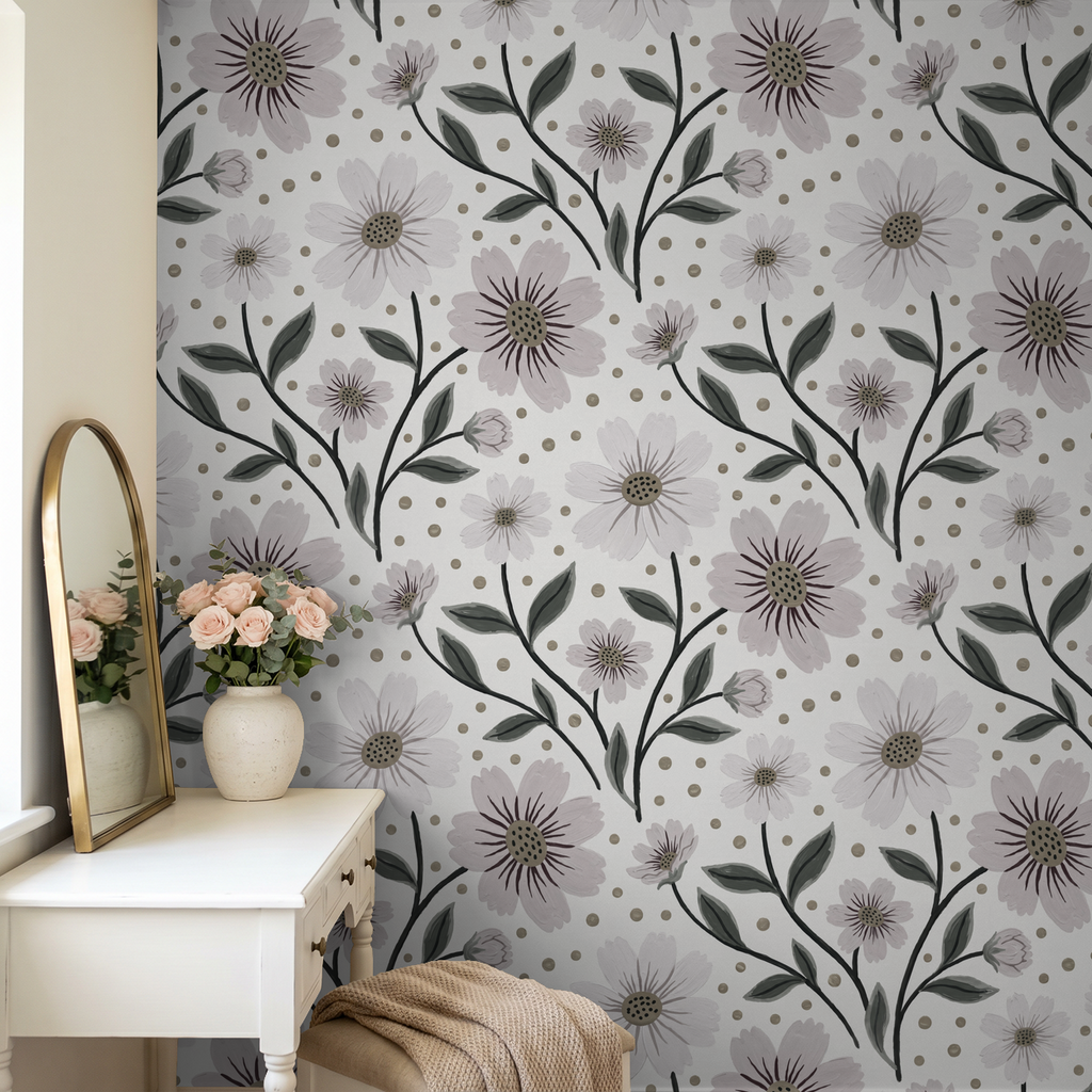 Bloom Valley (Grey) Wallpaper
