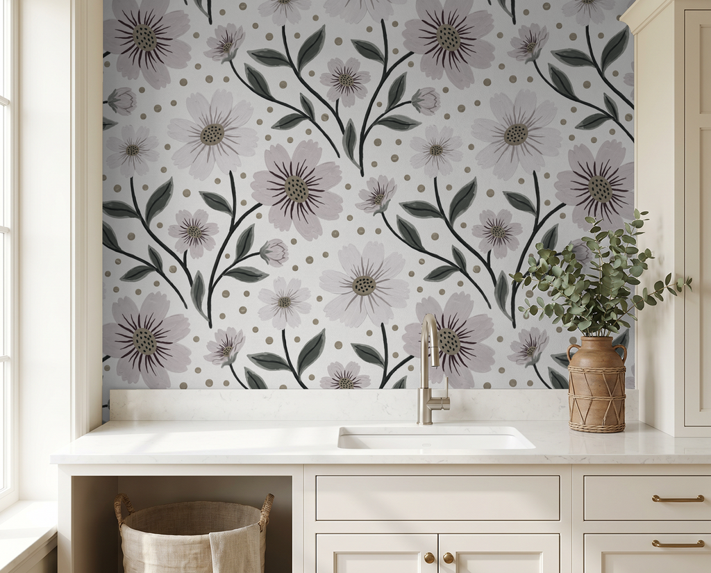 Bloom Valley (Grey) Wallpaper