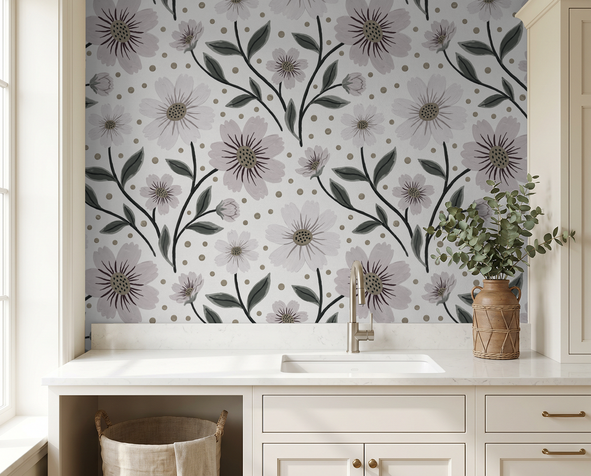 Bloom Valley (Grey) Wallpaper