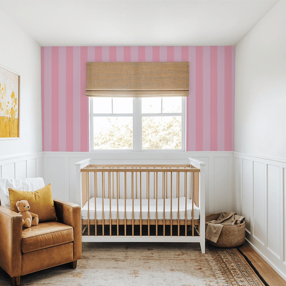 Wide stripes in two soft pinks