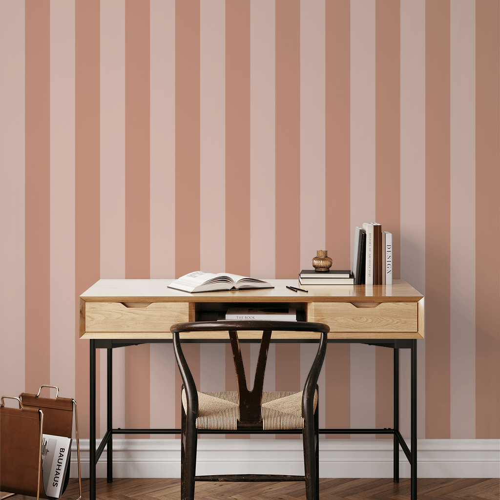 Simply Stripes (Peach) Wallpaper