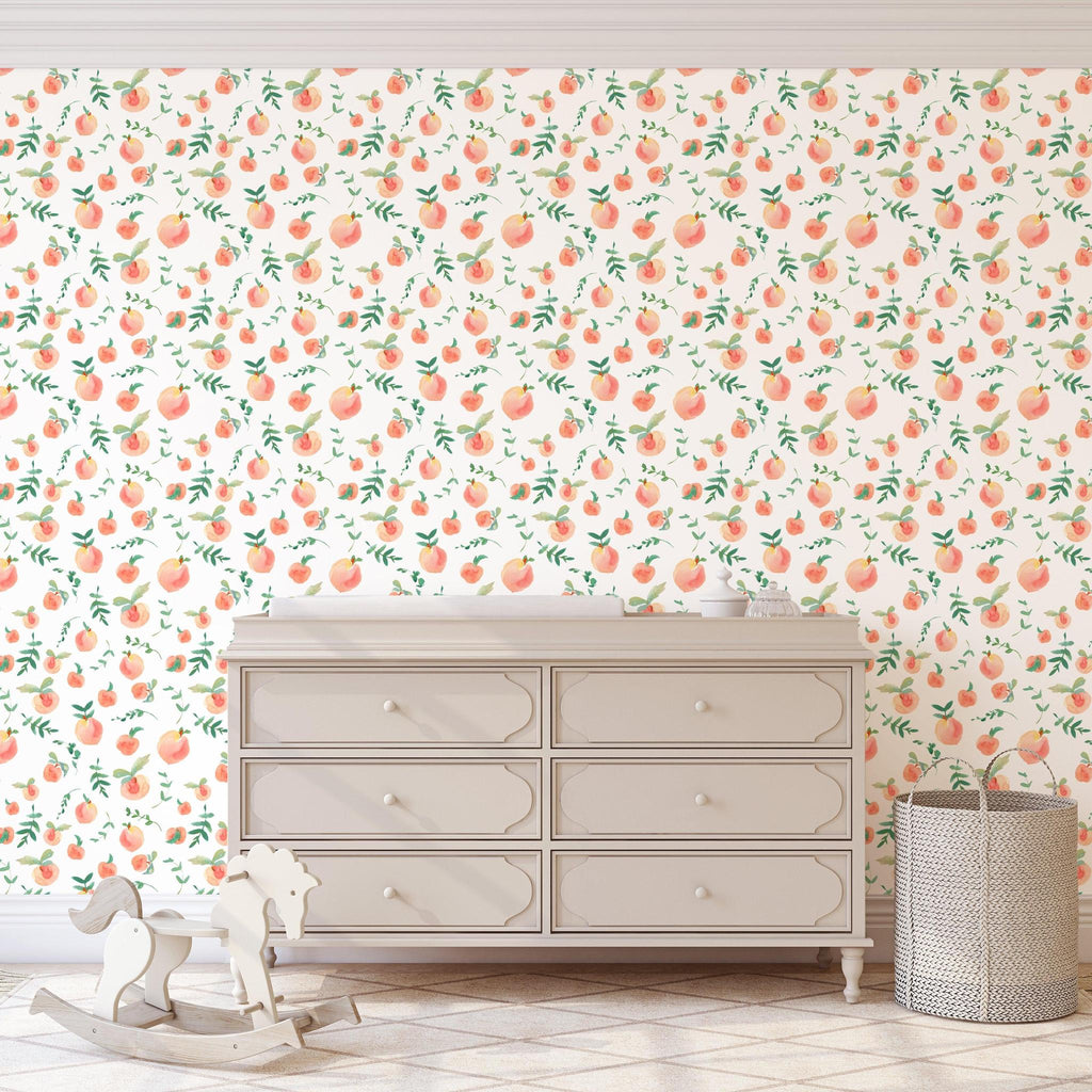 Peachy Clean (White) Wallpaper