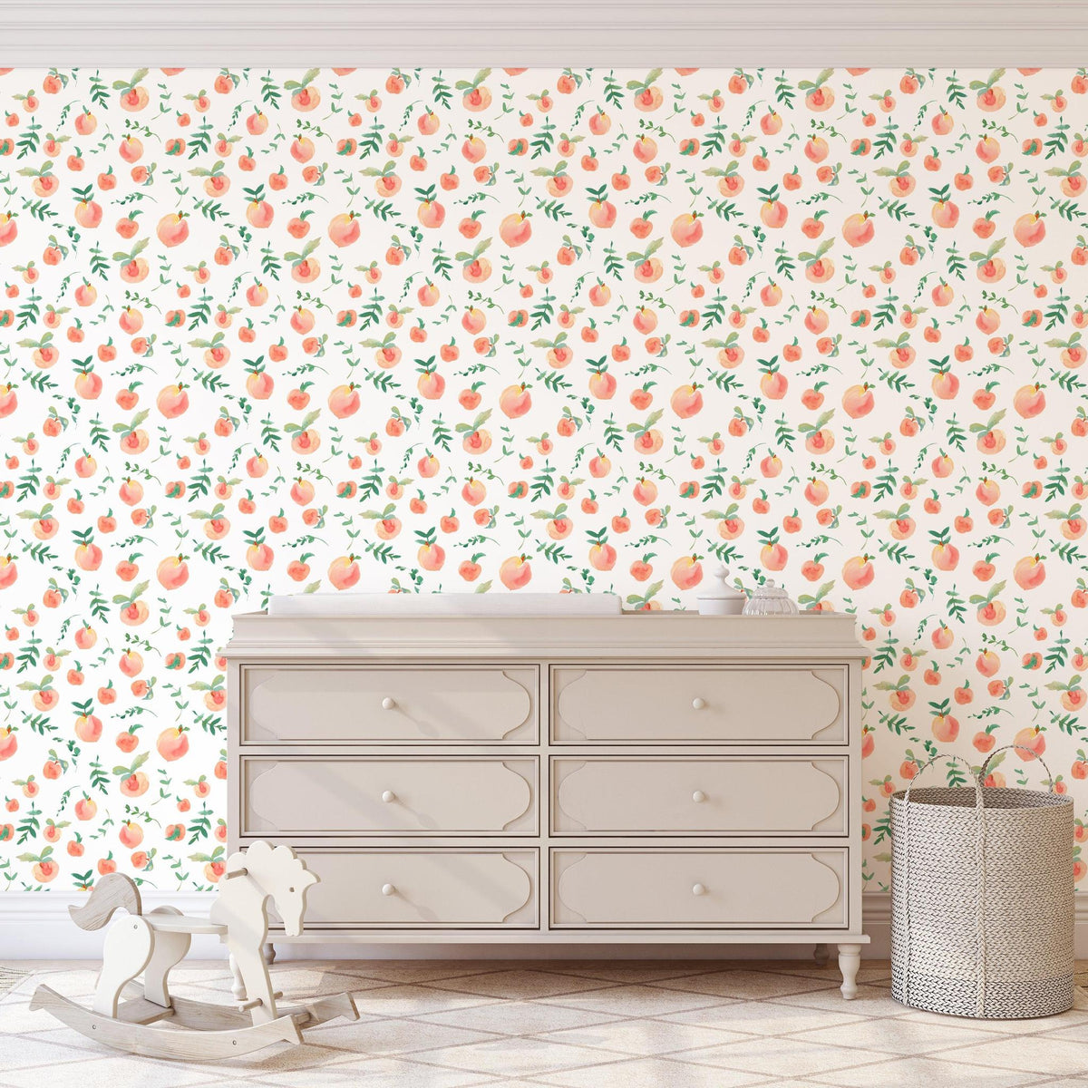 Peachy Clean (White) Wallpaper