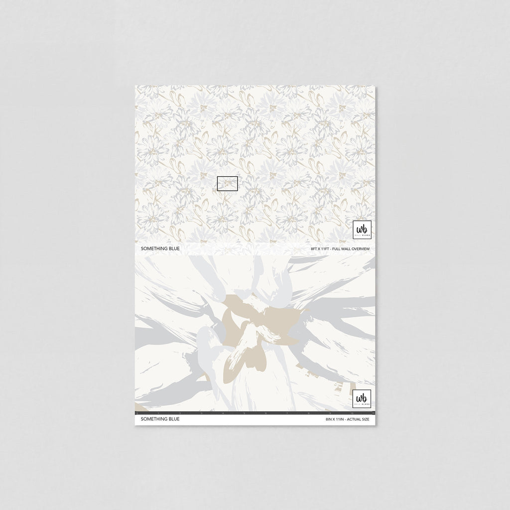 Blue Daisy Floral Wallpaper – Something Blue