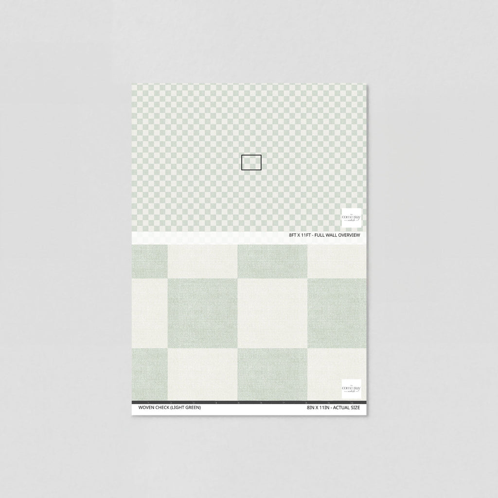 Woven Check (Light Green) Wallpaper