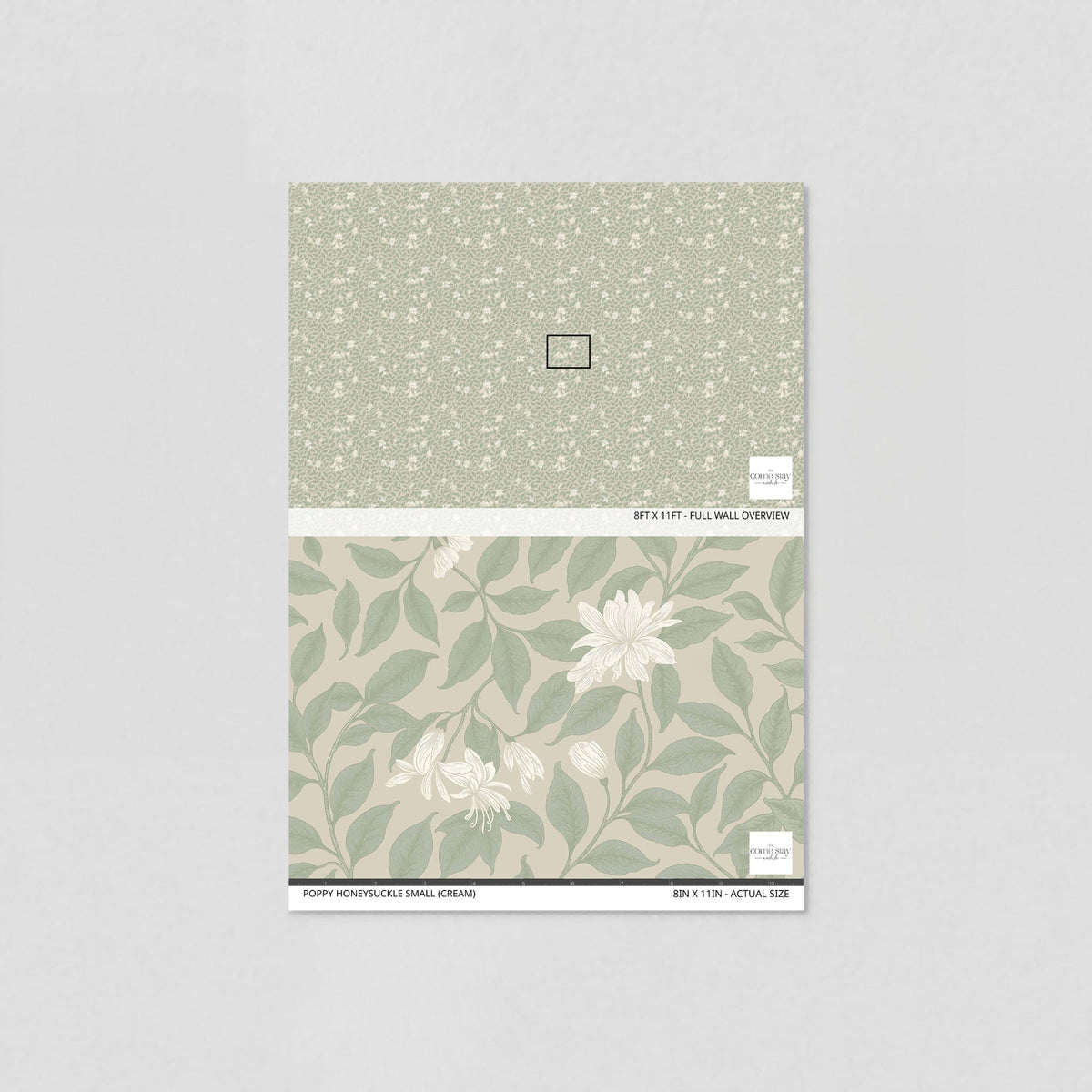 Poppy Honeysuckle Small (Cream) Wallpaper