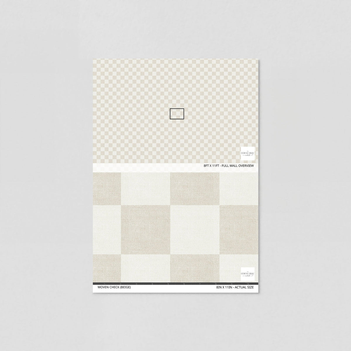 Woven Check (Beige) Wallpaper