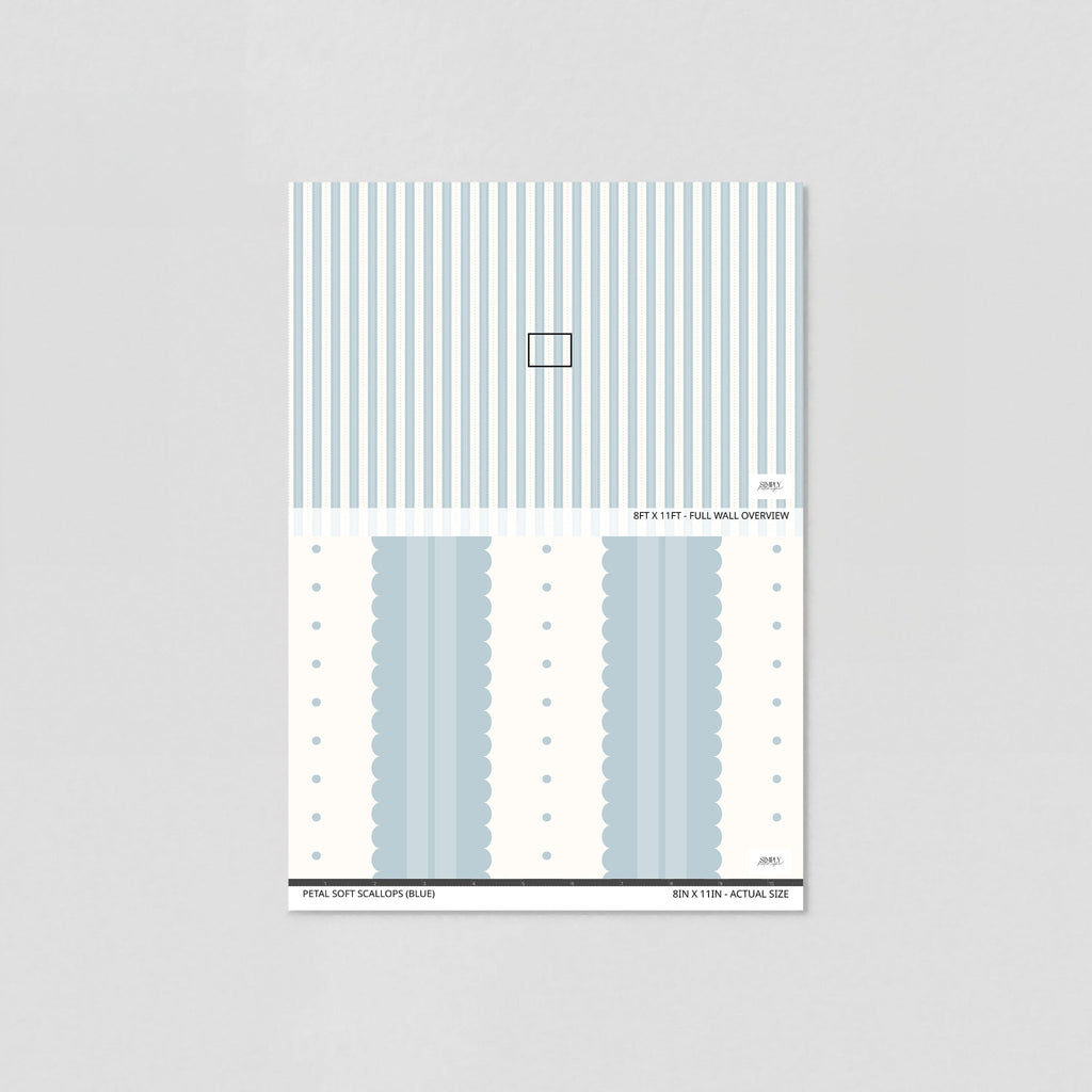 Petal Soft Scallops (Blue) Wallpaper