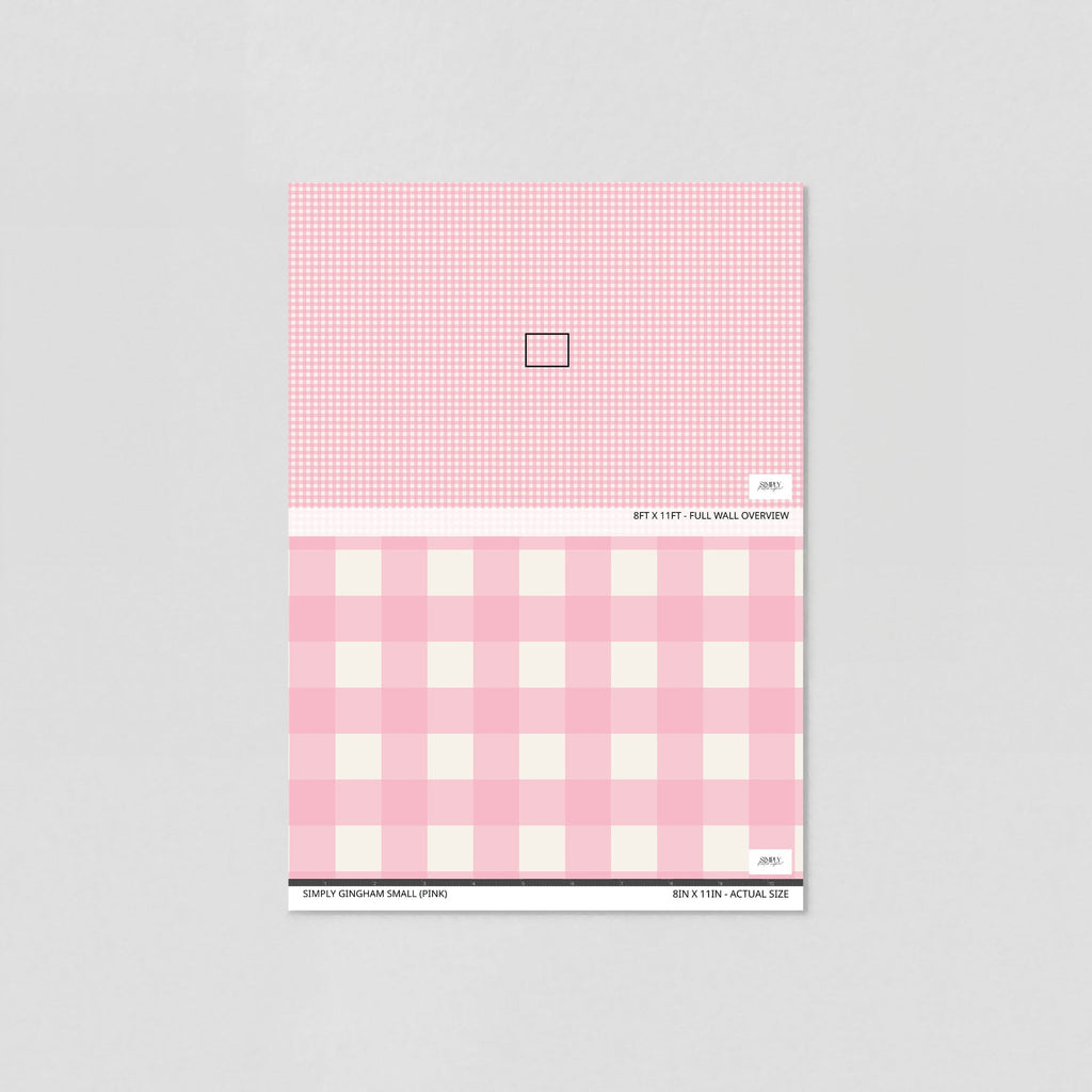 Simply Gingham Small (Pink) Wallpaper