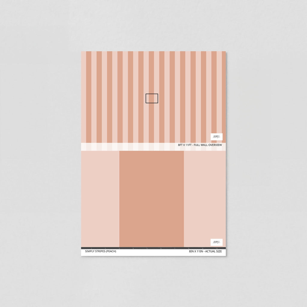 Simply Stripes (Peach) Wallpaper